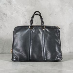 Louis Vuitton Epi Porte Documents Voyage PDV Black Leather Briefcase Authentic